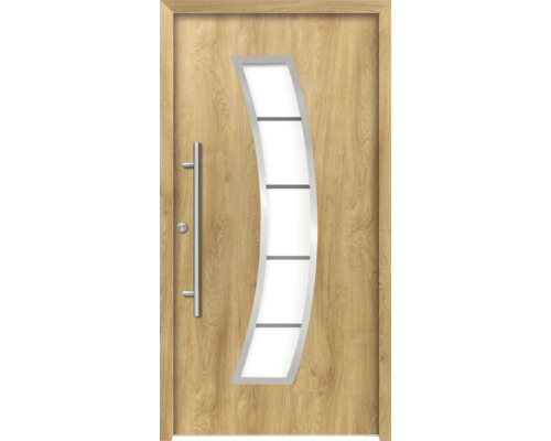 Haustür mit Glaseinsatz und Türgriff