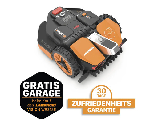 Mähroboter WORX Vision Landroid L1300, drahtlos inkl. Gratis-Garage gleich mitgeliefert