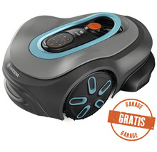 Gardena Mähroboter mit dem Hinweis Garage Gratis