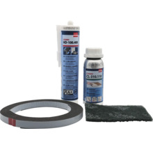 Cosmo HD 100.400 Klebstoff, Cosmo CL 310.110 Aktivator, Dichtband und Schleifvlies