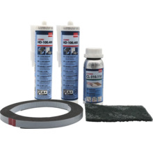 Cosmo HD-100.400 Klebstoff, Cosmo CL-310.110 Aktivator, Dichtband und Schleifvlies