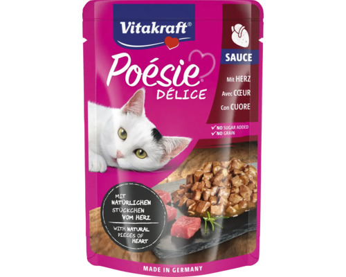 Katzenfutter nass Vitakraft Poésie Délice mit Herz in Sauce 85 g Vitakraft Poesie Delice Katzennahrung mit Herz im Sauce Beutel