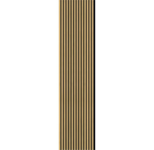 Akustikpaneel mit Holzrippen zur Schallabsorption