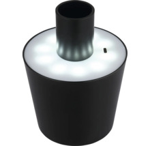 Schwarze LED Tischleuchte mit zylindrischem Lampenschirm