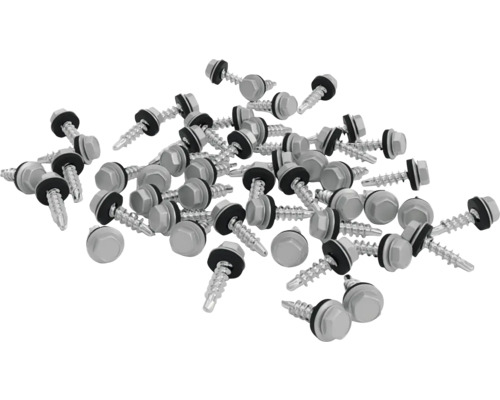 Mehrere Bohrschrauben mit Dichtscheibe