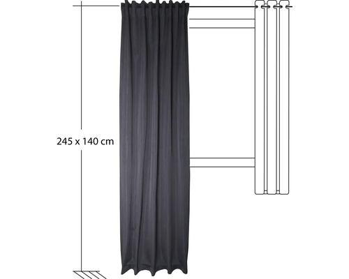 Gardine mit Ösen, Größe 245 mal 140 cm