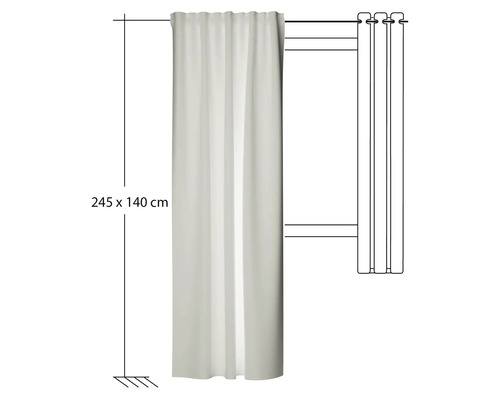 Gardine mit Ösen, Maße 245 mal 140 Zentimeter