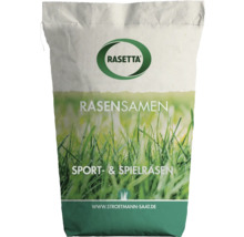Rasensamen für Sport- und Spielrasen in einer Verpackung