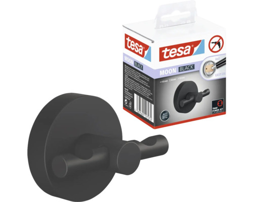 Tesa Moon Black Kleiderhaken inklusive Verpackung