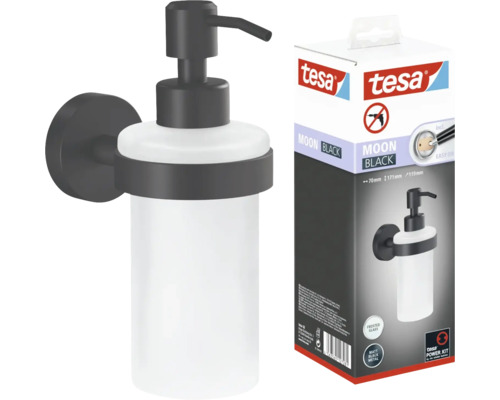 Tesa Moon Black Seifenspender mit Verpackung