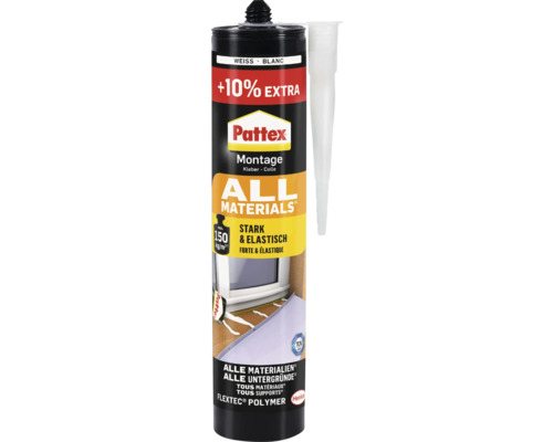 Pattex Montagekleber für alle Materialien und Untergründe mit zusätzlicher Kartusche
