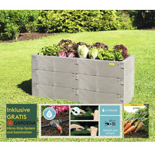 Hochbeet mit Salatpflanzen, inklusive Gardena Micro-Drip-System und Saatmatten