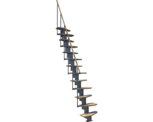Freitragende Treppe mit Holzstufen und Stahlkonstruktion