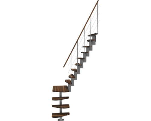Treppe mit Holzstufen und Geländer