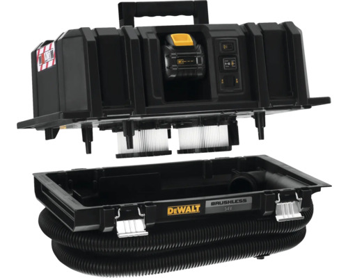 Dewalt Akku-Staubsauger mit Behälter und Schlauch