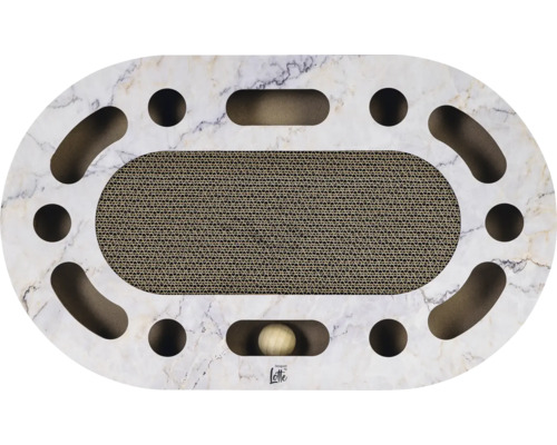 Kratzbrett für Katzen mit Marmorstruktur und Spielzeugball