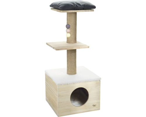 Katzenkratzbaum mit Liegeflächen, Kratzsäulen und Spielzeug