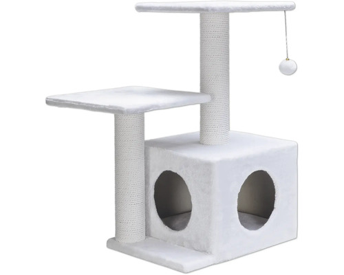 Katzenkratzbaum mit Liegeflächen, Spielball und Katzenhöhle