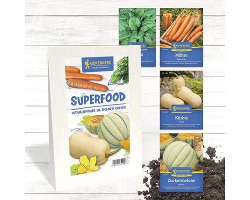 Samenmischung mit Gemüse: Spinat, Karotte, Kürbis und Zuckermelone