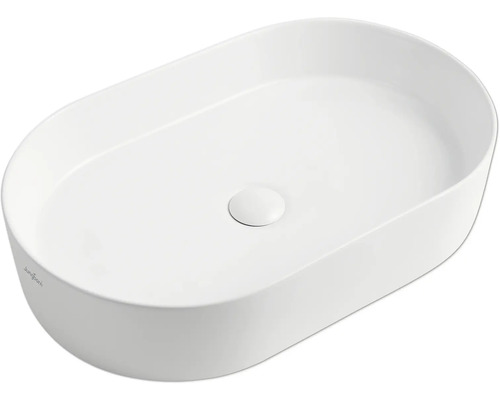 Aufsatzwaschbecken Jungborn One oval 60x38 cm weiß glänzend ohne Beschichtung Weißes Aufsatzwaschbecken in ovaler Form