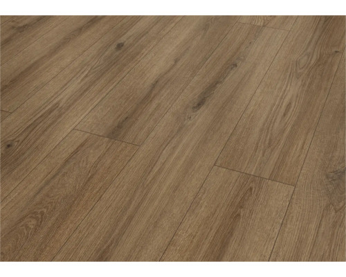 Nahaufnahme von Laminatboden in Holzoptik.