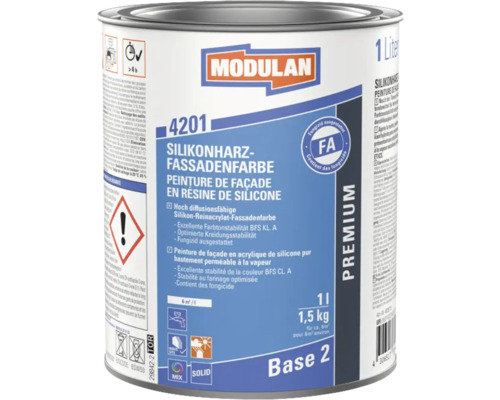 Dose Silikonharz Fassadenfarbe, 1 Liter, Base 2
