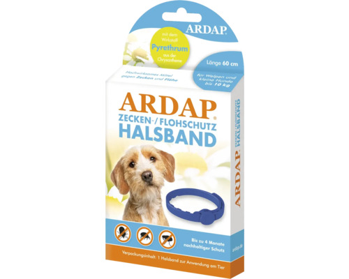 ARDAP Zecken- und Flohschutz Halsband für kleine Hunde und Welpen bis 10 Kilogramm mit 60 Zentimeter Länge
