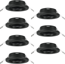 Acht schwarze Deckeneinbaustrahler
