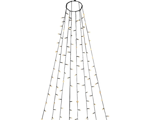 LED Baummantel mit Ring Konstsmide Ø 15,8 cm 400 LEDs Lichtfarbe bernstein dimmbar inkl. 8 Stunden Timer Lichterkette in Kegelform mit warmweißen Lichtern für den Außenbereich