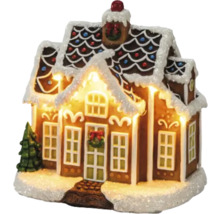 Lebkuchenhaus mit Beleuchtung und Dekoration