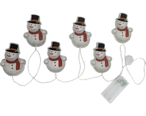 Schneemann-Lichterkette mit Batteriebetrieb für die Weihnachtsdekoration