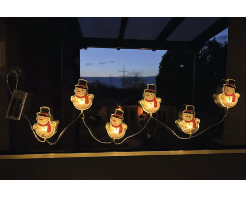 Lichterkette mit Schneemann Motiven für die Weihnachtsdekoration