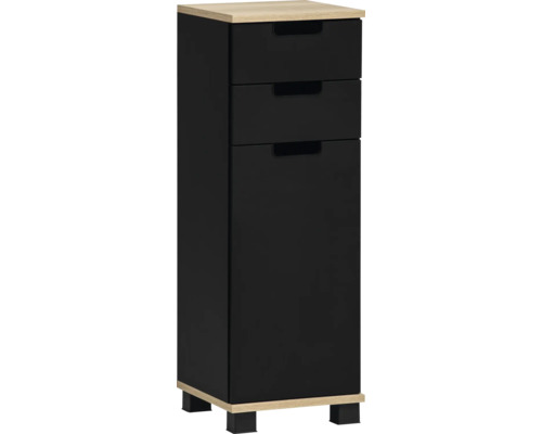 Schwarzer Badezimmer Hochschrank mit drei Schubladen