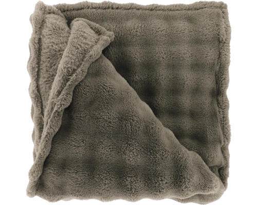 Graue Kuscheldecke aus Kunstfell