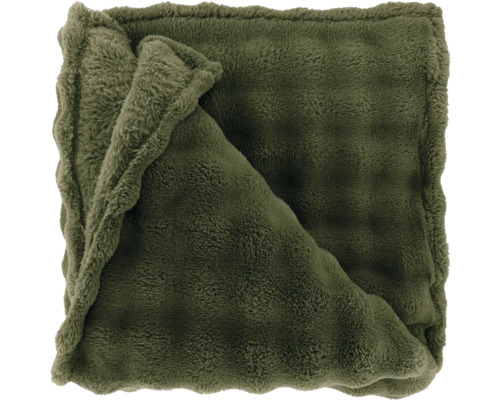 Grüne Kuscheldecke aus Kunstfell