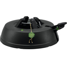 Schwarzer Christbaumständer mit grüner Siegelmarke