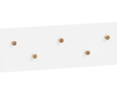 Seitenpaneel Möbelpartner Bjarne 55,9x19,5x4,6 cm weiß matt Garderobenpaneel mit fünf Haken
