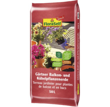 FloraSelf Gärtner Balkon- und Kübelpflanzenerde, 50 Liter Sack