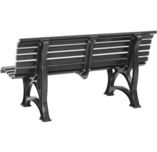 Gartenbank aus Metall und Kunststofflatten