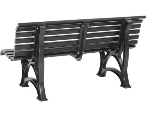 Gartenbank aus Metall und Kunststofflatten