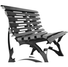 Parkbank mit Lattenstruktur aus Metall