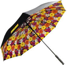 Geöffneter Regenschirm mit Blumenmuster