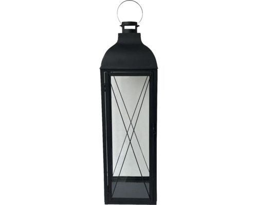 Laterne Lafiora Metall 23 x 23 x 77 cm viereckig schwarz Dekorative Laterne mit Metallrahmen und Tragegriff