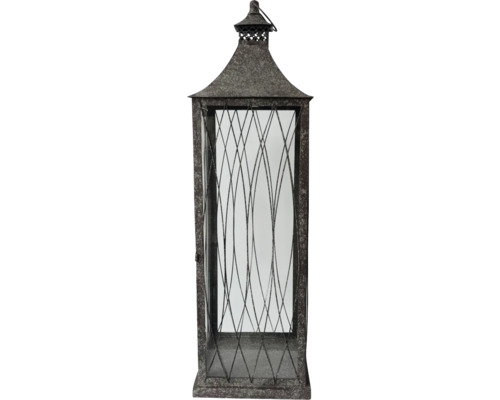 Laterne aus Metall mit Glaseinsätzen