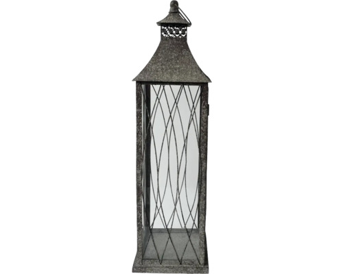 Dekorative Laterne aus Metall mit Glaseinsätzen und Tragegriff