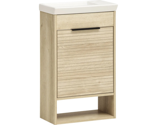 Waschbeckenunterschrank mit Schublade und offenem Fach