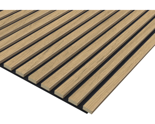 Akustikpaneel Midday Oak 3-seitig foliert 2670 x 572 x 19 mm Holzpaneel zur Wandgestaltung
