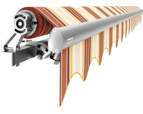 Markise mit gestreiftem Stoff