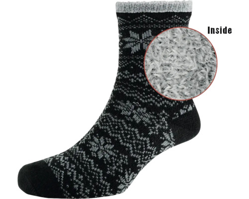 Socke mit Muster und Innenansicht