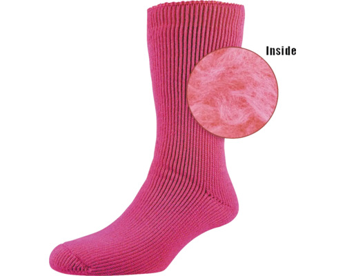 Rosafarbene Socke mit Innenansicht